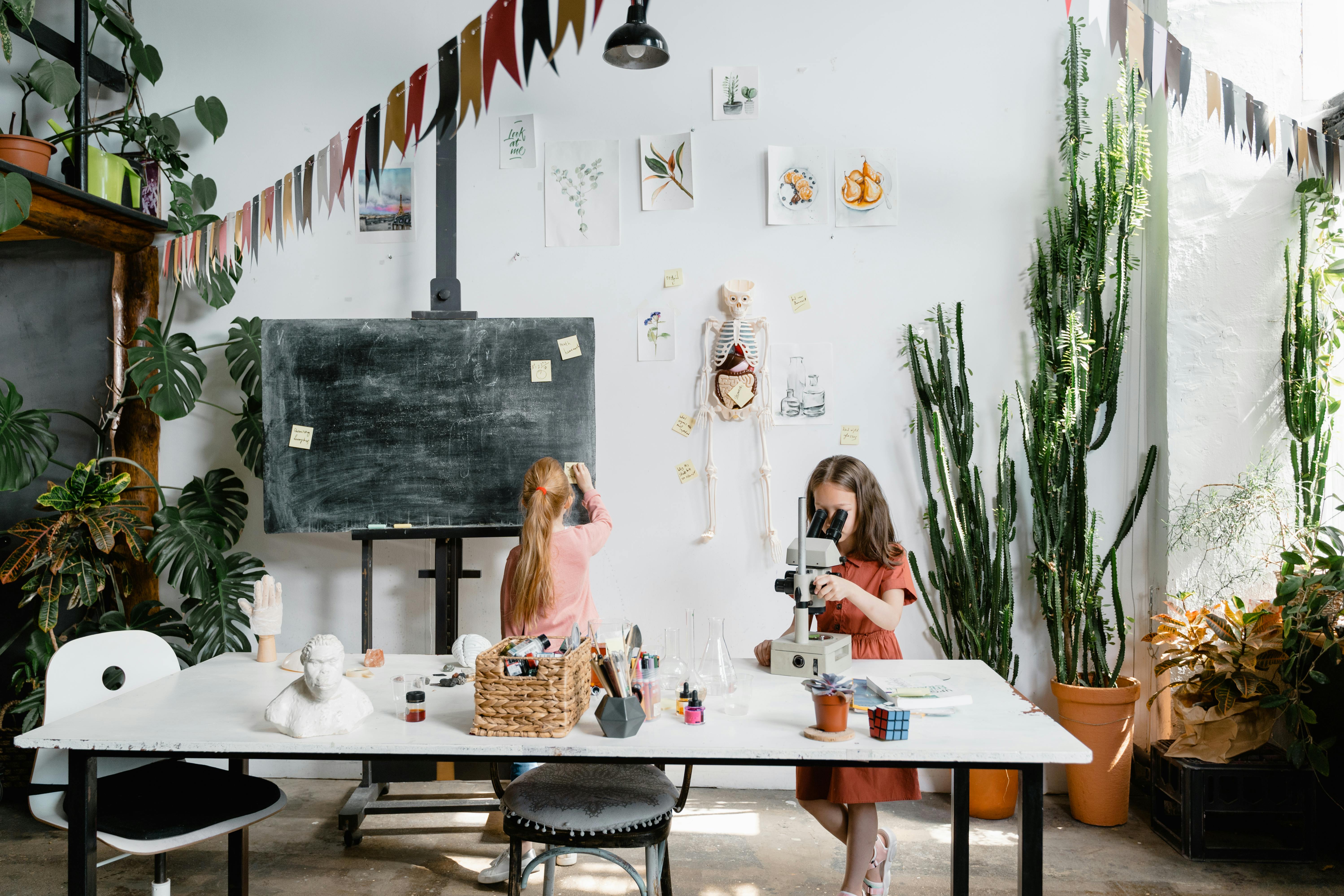 Children with Houseplants